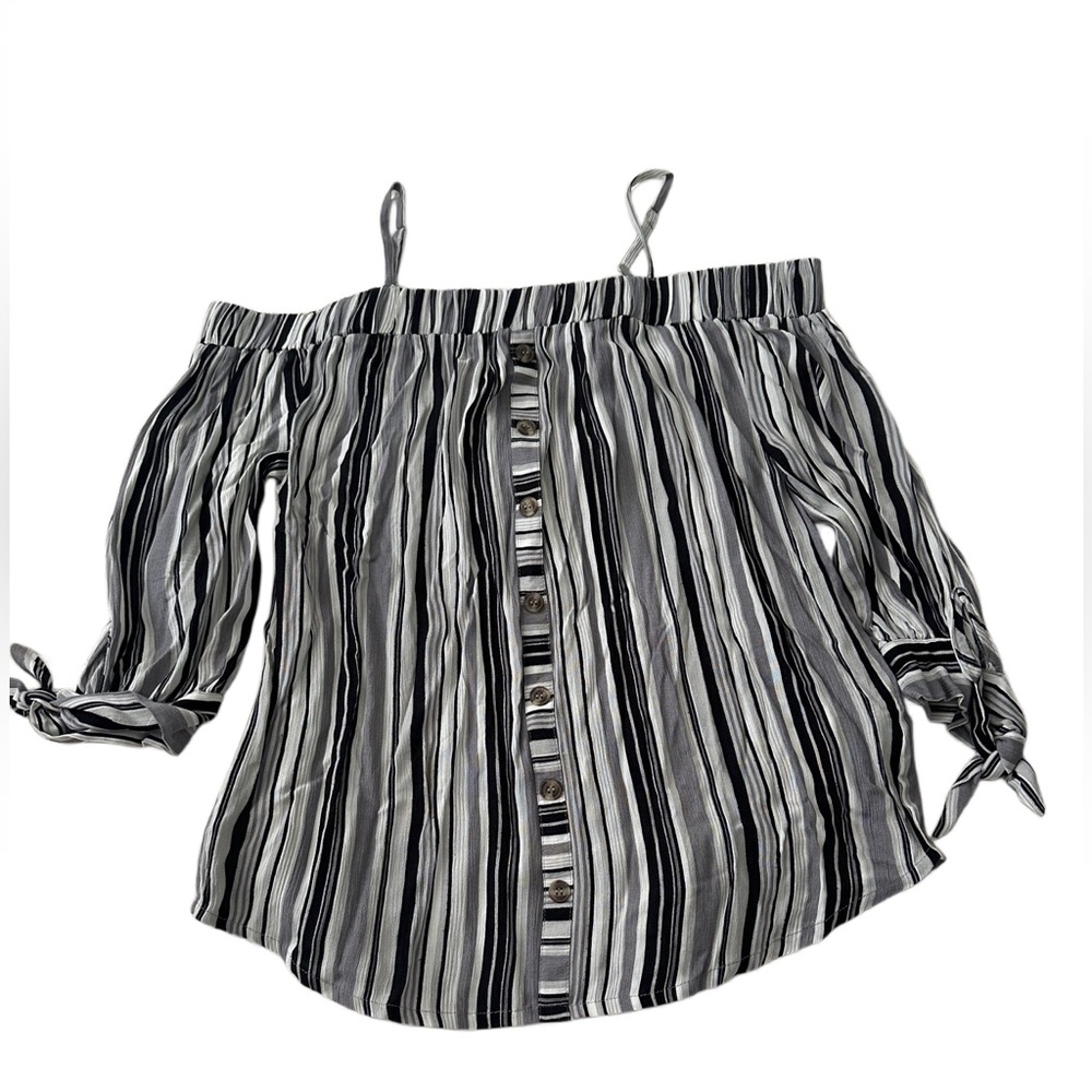 Striped Off-Shoulder Women's Top